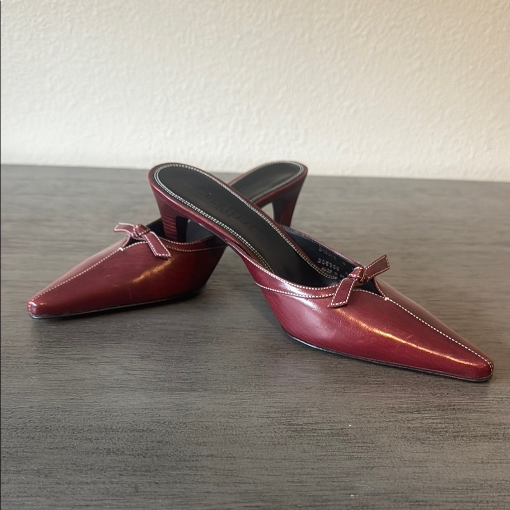 Elegant Burgundy Leather Cole Haan Heels